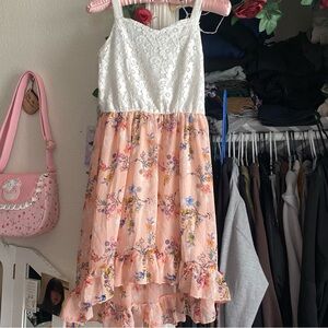 only worn once cute pink floral kids dress